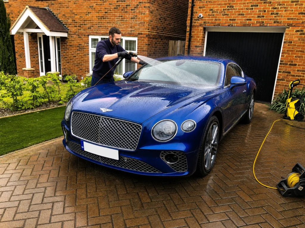 washing car in london